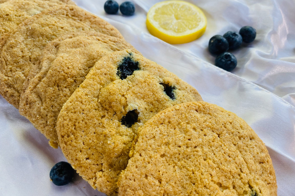 Soft Whole Grain Lemon Blueberry Cookie Recipe