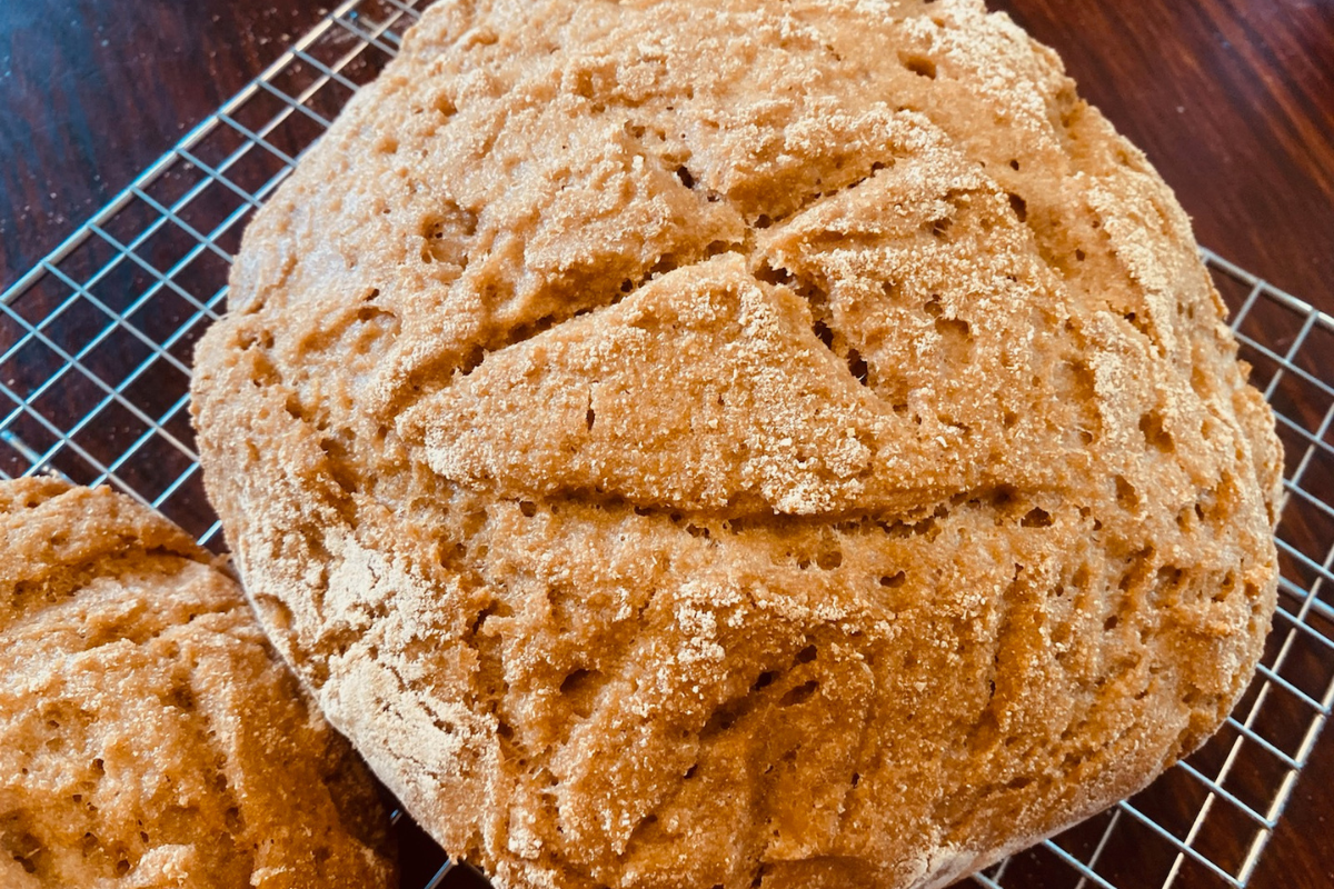 Easy No-Knead 4 Ingredient Whole Grain Sourdough Overnight Bread Recipe
